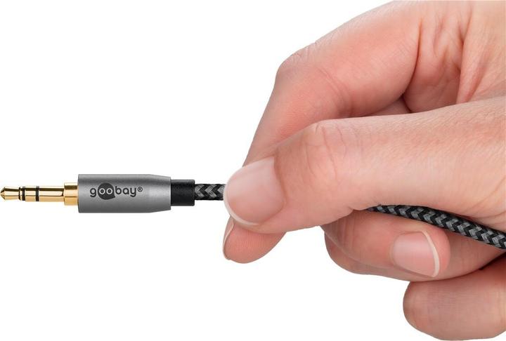 Produktbild Goobay Audio Adapterkabel AUX, 3,5-mm-Klinke zu Stereo-Cinch-Stecker, 0,5 m, Sharkskin Grey (0.50 m, 3.5mm Klinke (AUX))