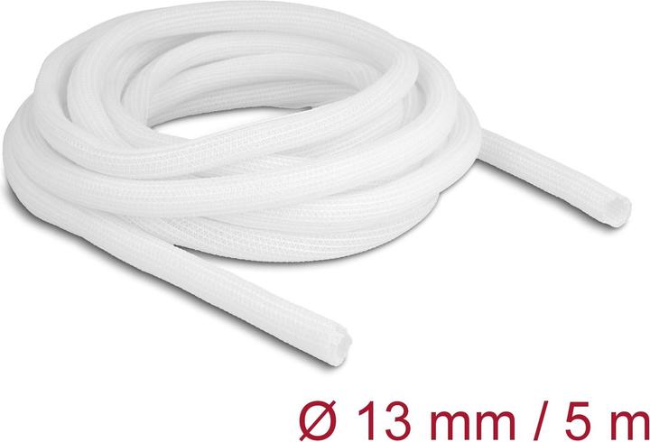 Actual product image Delock Braided hose self-closing 5 m x 13 mm white (Cable conduit, 500 cm)