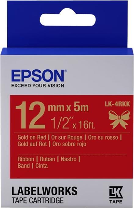Epson Etikettenkassette Lk-4rkk (1.20 cm, Gold, Rot)