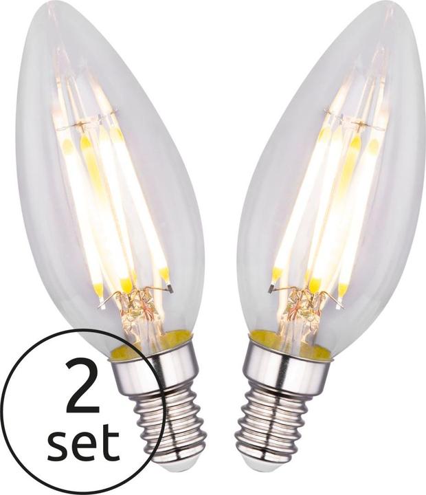 Produktbild Globo LED Leuchtmittel nickel matt 2xE14 LED (E14, 4 W, 400 lm, 2 x, F)