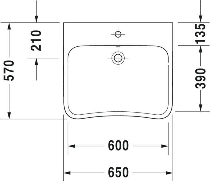 Produktbild Duravit Waschtisch DuraStyle Vital 65 cm wei 2329650000 (570 mm, 650 mm)