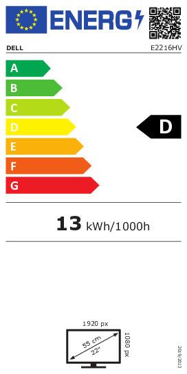Energie-Label Dell E2216hv (1920 x 1080 Pixel, 22")