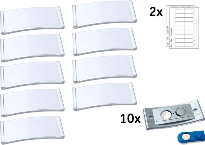 Immagine prodotto Badgepoint POL30MA66-10DR Badge portanome, 65 x 30 mm, color metallo