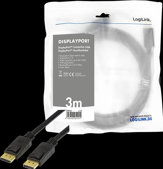 Produktbild LogiLink DisplayPort — DisplayPort (3 m, DisplayPort)