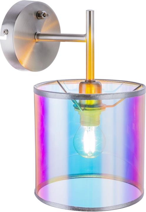 Produktbild Globo Wandlampe MELANIE, nickel matt, Textil multicolor, 15260W (E14)