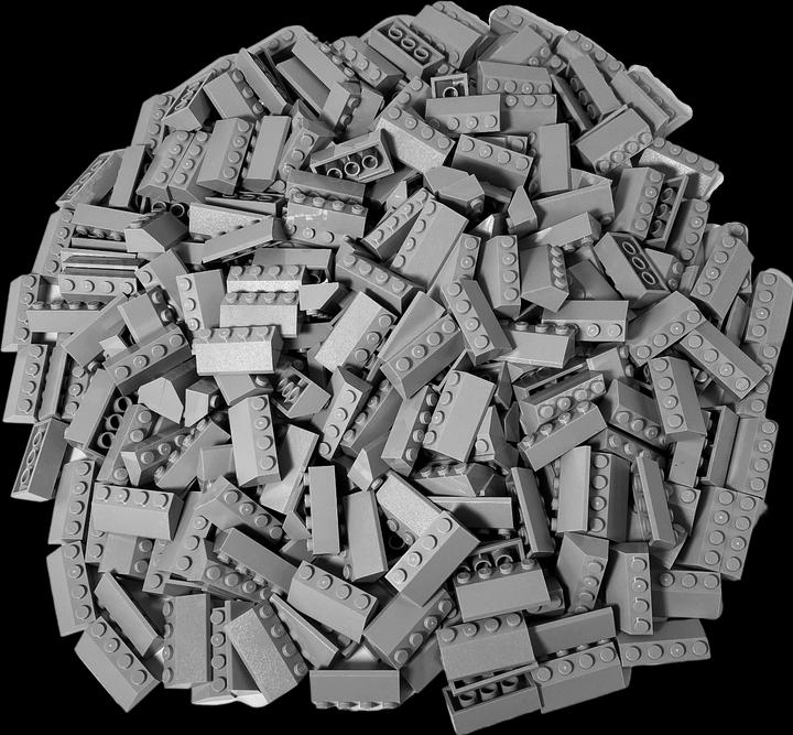 Immagine prodotto LEGO Tegole 2x4 Grigio chiaro - 25x - Pendenza grigio azzurro 3037 (3037, Accessori LEGO)