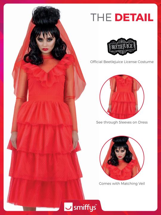 Produktbild Smiffys Beetlejuice Lydia Braut Kostüm (M)