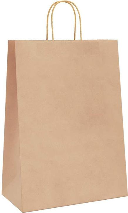 Actual product image VidaXL Kraft paper bags 250 pcs. with handle brown 32x17x44 cm paper bag (Gift bag, 250 x)