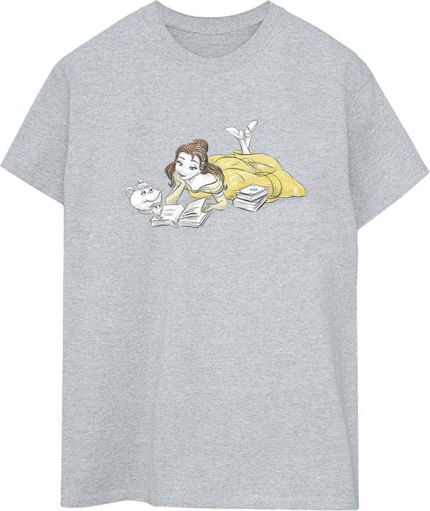Disney Die Schöne und das Biest Belle Lesen Baumwolle Boyfriend TShirt