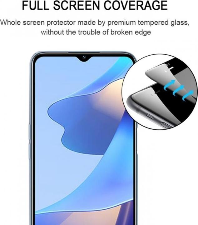 Actual product image Screenguard Oppo A16s Full Screen Protective Glass Film 2.5D 9H (1 Piece, Oppo A16s)