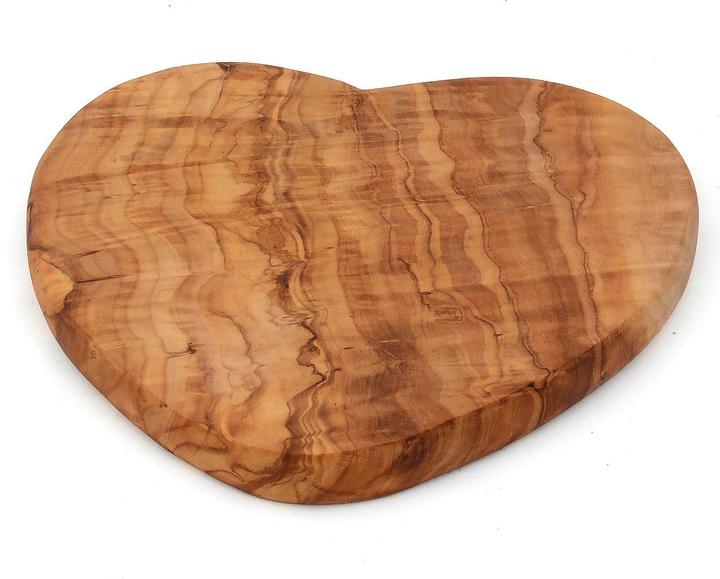 Natura Punto Planche en bois en forme de coeur, 20 x 21 x 2 cm, bois d'olivier