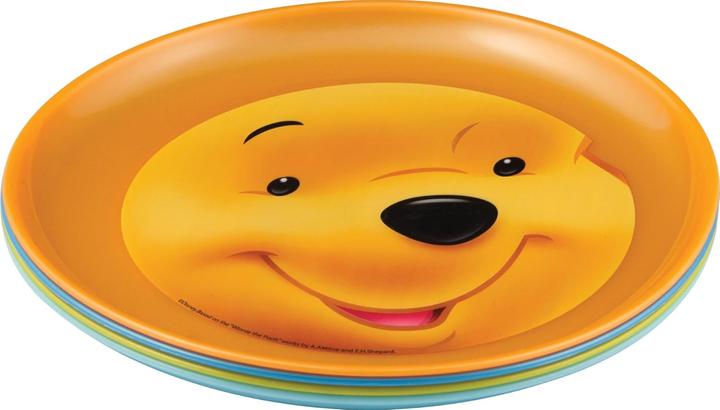 Actual product image Disney Winnie The Pooh 4 Colourful Plastic Plates, 20 cm Diameter