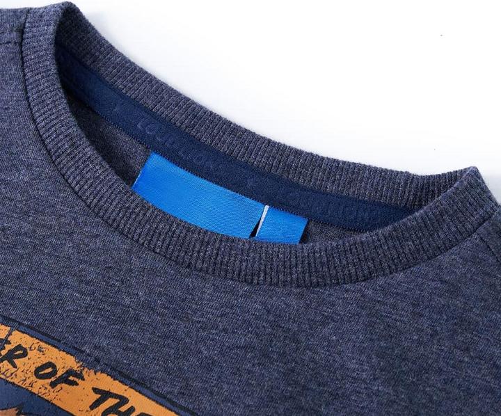 Actual product image VidaXL Children's long-sleeved shirt dark blue melange 92,Material: 100 (92)