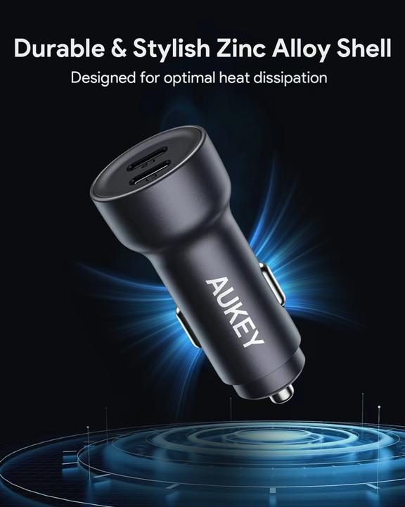 Immagine prodotto Aukey Caricabatterie da parete CC-Y23, 2xUSB-C, 65W (nero)