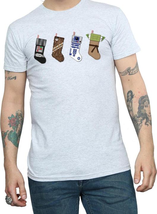 Actual product image Star Wars Mens Christmas Stockings T-Shirt (XXL)