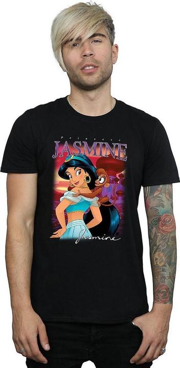 Actual product image Aladdin Mens Jasmine Montage Cotton T-Shirt (S)