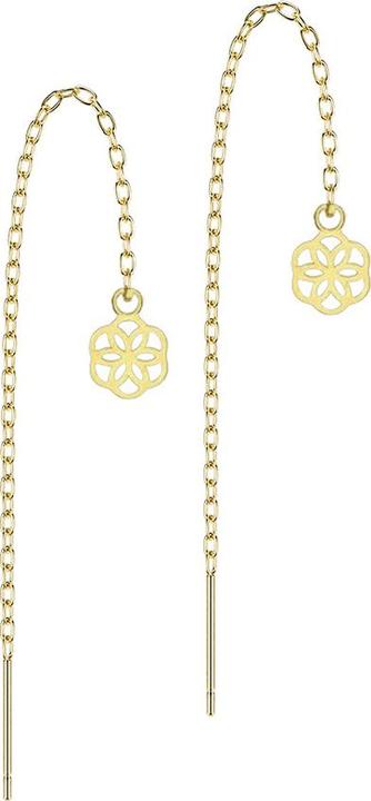 Star Piercing Ohrstecker vergoldet freifallende Kette Blume des Lebens (Chirurgenstahl 316L, ohne Messing)