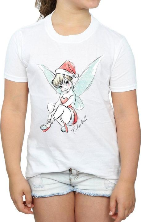 Actual product image Disney Girls Tinkerbell Christmas Fairy Cotton T-Shirt (140, 146)