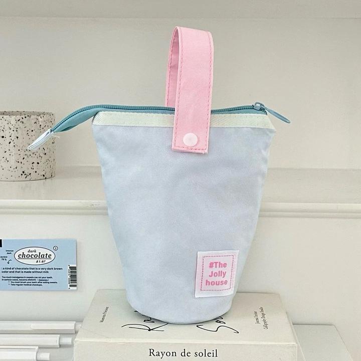 Only-Bags.Store Large Capacity Pencil Pouch High School Students Large Capacity Pencil Case Can Stand Stationery Bag