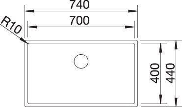 Immagine prodotto Blanco Claron 700-U Durinox (Lavello sottopiano, 74 cm, 44 cm)