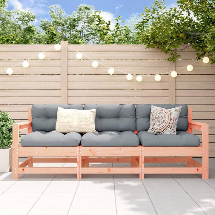 Actual product image VidaXL 3-piece garden lounge set solid wood Douglas fir, material