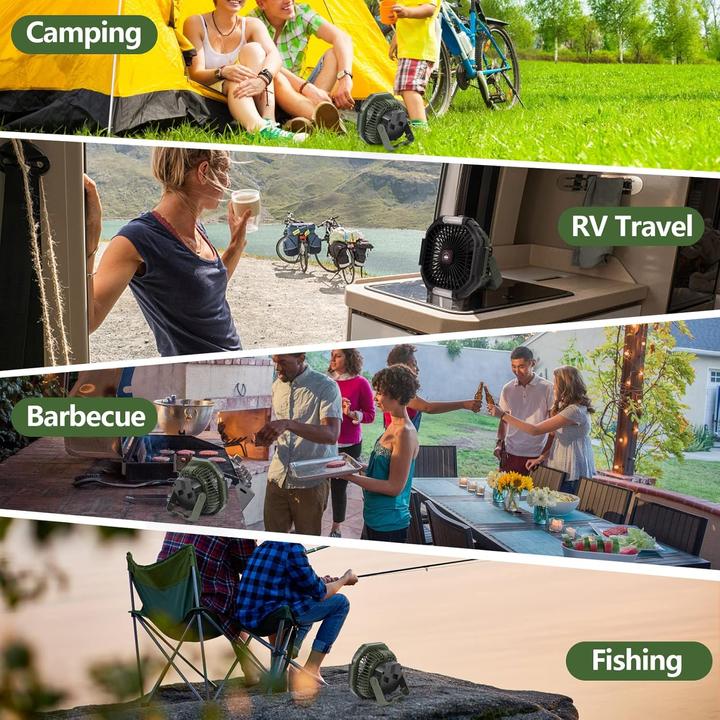 Immagine prodotto Zwoos USB Campingventilator mit LED-Licht, Fernbedienung
