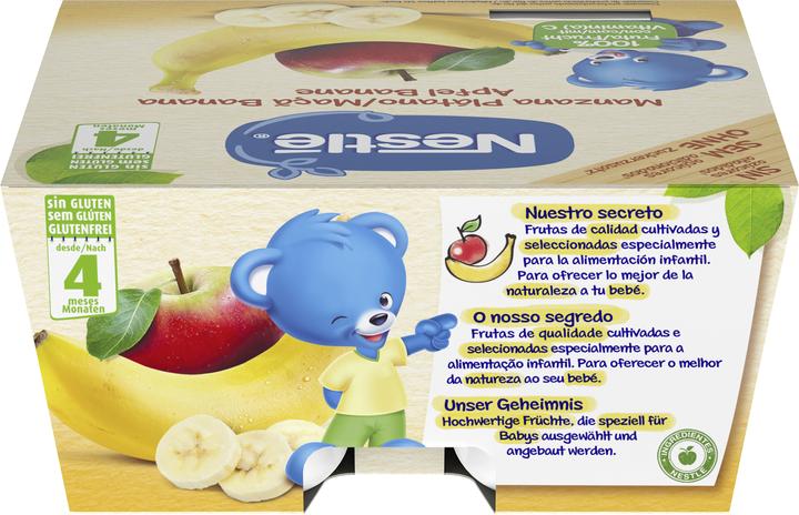 Actual product image Nestlé Apple banana compote, after 4 months (433 g)