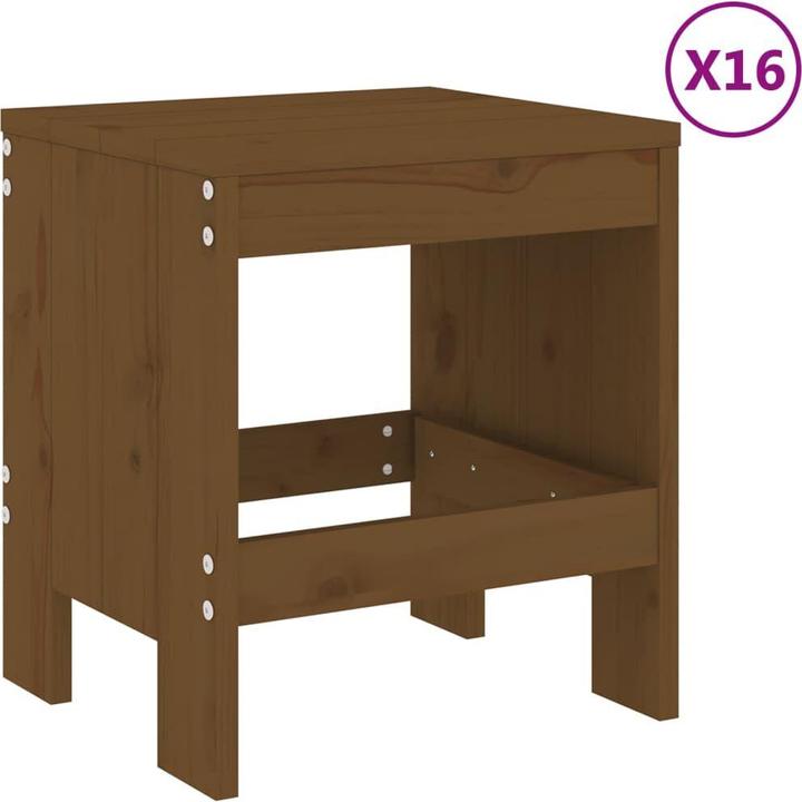 Actual product image VidaXL 17-tlg. Garten-Essgruppe Honigbraun Massivholz (100 cm)