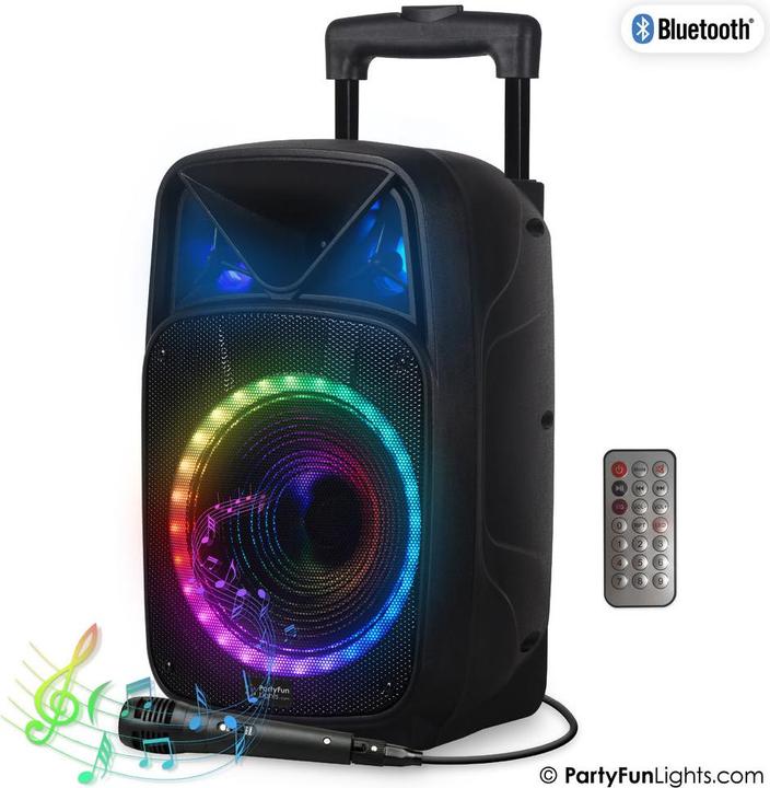 Produktbild PartyFun Lights Party Fun Lights - Karaoke Party Speaker with Handle & Wheels - (605603)