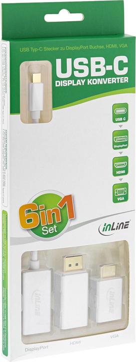 Produktbild InLine Display Konverter Set 6-in-1 (DP, 20 cm)