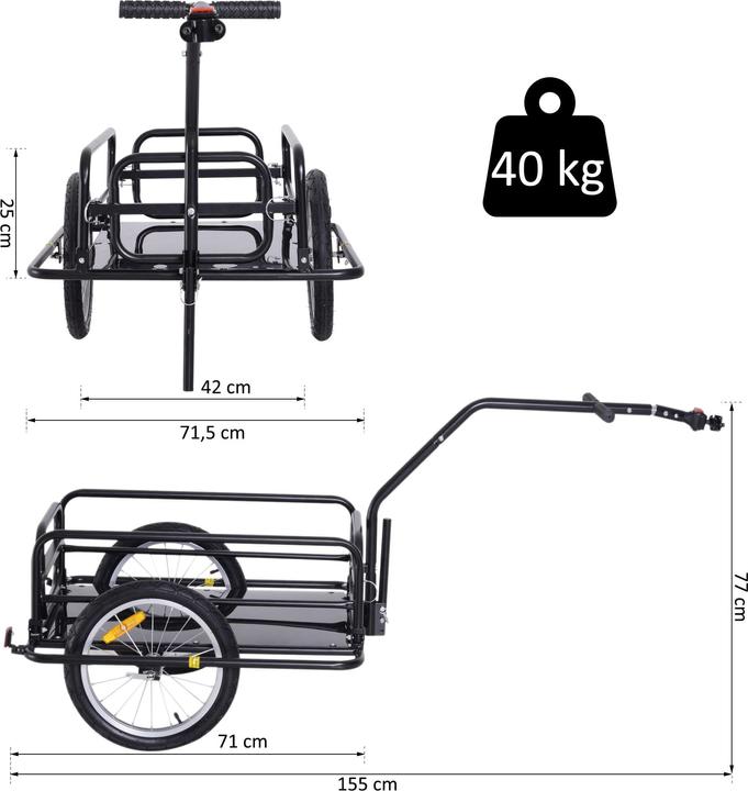 Actual product image Homcom Fahrradanhänger feste Bodenplatte