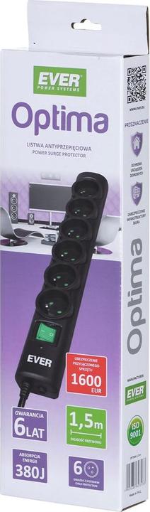 Image du produit Ever OPTIMA 1.5m 6 sorties AC 250 V noir 1,5 m (6 x, PECO 7/5, 1.50 m)