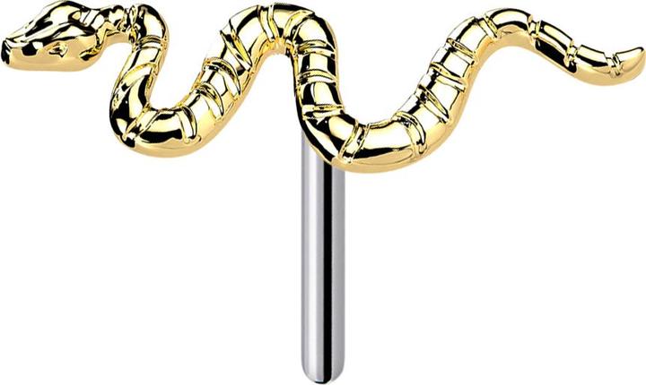 Star Piercing Threadless vergoldet Schlange (ohne Messing, Titan G23)