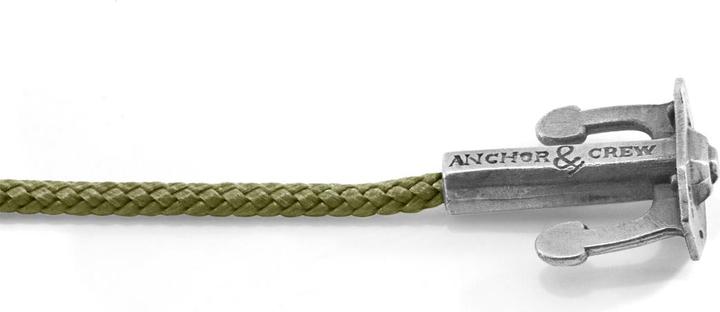 Produktbild Anchor & Crew Khaki-Grüne Union Silber Und Seil Ankerarmband (Solide .925 Sterlingsilber)