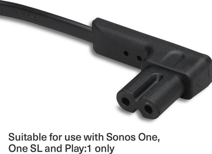 Produktbild Flexson 5m Stromkabel fuer SONOS ONE und SONOS PLAY:1 in schwarz