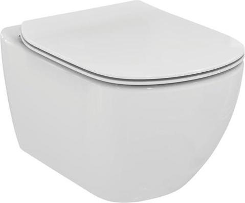 Produktbild Ideal Standard Tesi Rimless hvid haengeskål med Soft Close toiletsaede - boltafstand 180 mm