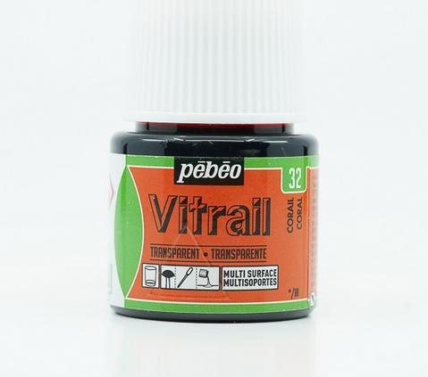 Actual product image Pebeo Vitrail Transparent (Coral colors, 45 ml)