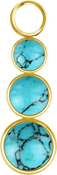 Actual product image Star Piercing Anhänger vergoldet drei Türkis Steine (without brass, Surgical steel 316L, Mineral)