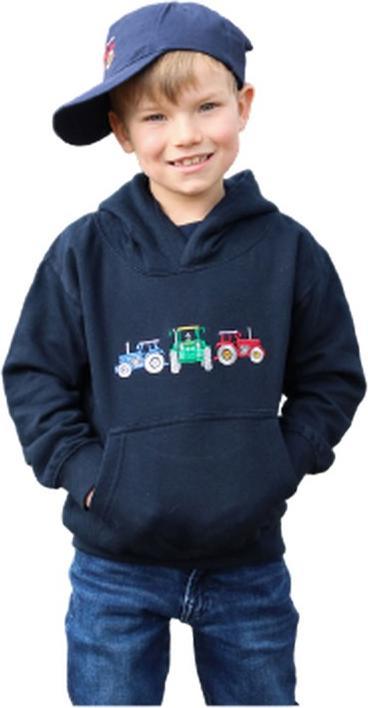 Immagine prodotto British Country Collection Three Tractors Felpa con Cappuccio Bambini (128)