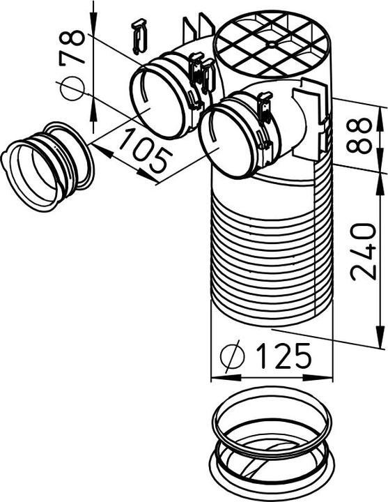 Actual product image Helios FRS-DWK 2-75/125, FlexPipe ceiling/wall box
