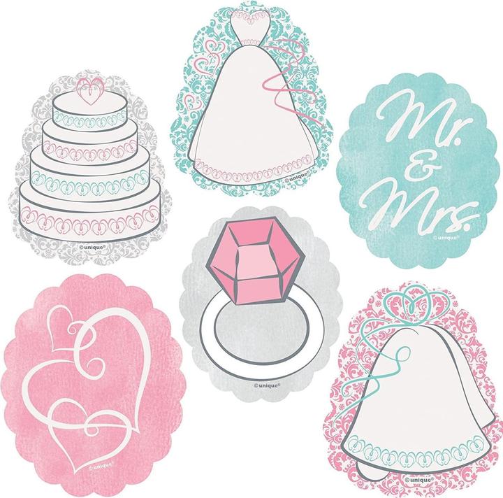 Immagine prodotto Unique Party Design Assortiti Matrimonio Adesivi Misura Confezione 24