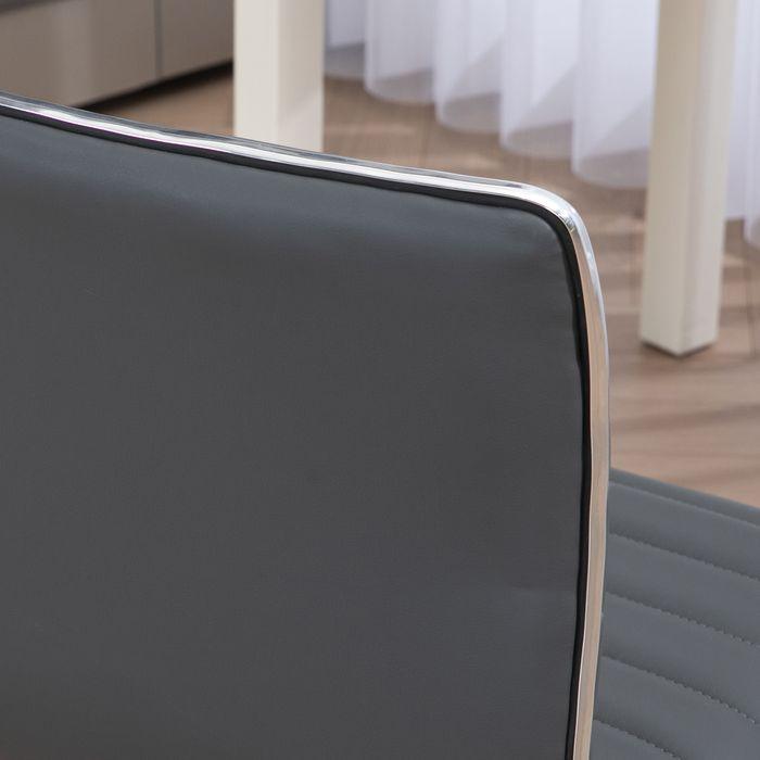 Immagine prodotto Swisshandel24 Bürostuhl ohne Armlehnen, höhenverstellbar Drehstuhl mit Rollen, Dunkelgrau