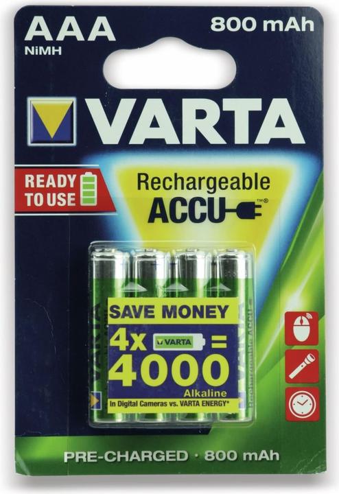 Actual product image Varta Recharge Accu Power (4 pcs., AAA, 800 mAh)