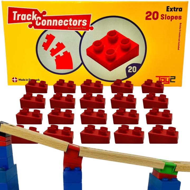 Toy2 Mattoncini per connettori di binario per pendio - 22 pz.