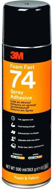 Image du produit 3M Scotch-Weld 74 colle en spray orange, boîte 500 ml (520 g, 500 ml)