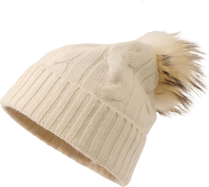 Actual product image Bellemere Beanie Soft Cable Knit Cashmere