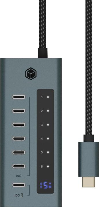 Actual product image Icy Box IB-HUB1457-C31 (USB-C, 7 Ports)