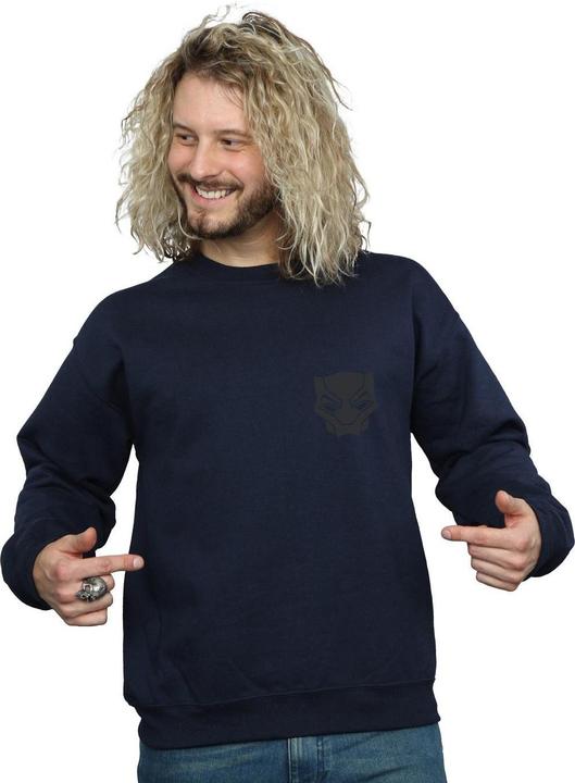 Image du produit Mens Black Panther Black on Black Chest Print Cotton Sweatshirt (L)