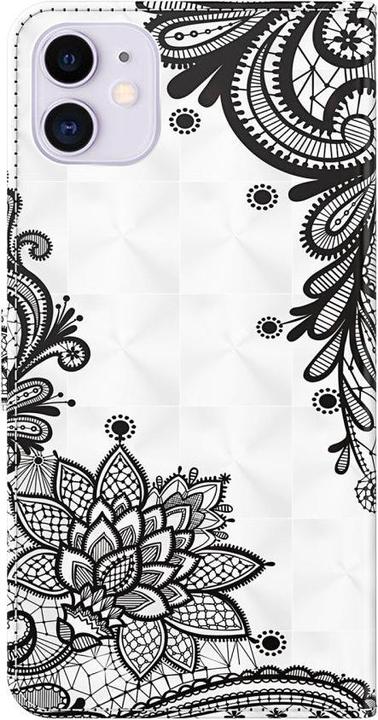 Produktbild Cover-Discount iPhone 13 - Etui Glitzer Effekt Blumen schwarz (Apple iPhone 13)