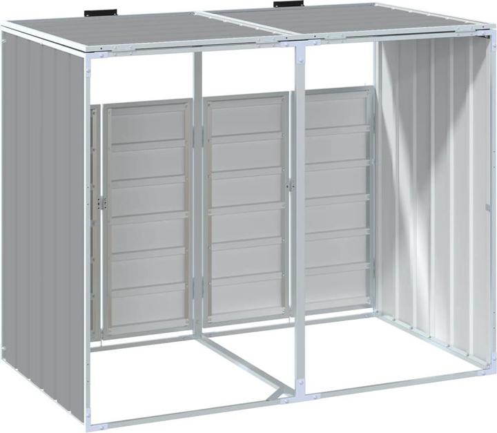 Actual product image VidaXL Waste bin box for 2 bins grey 144x81x113 cm steel